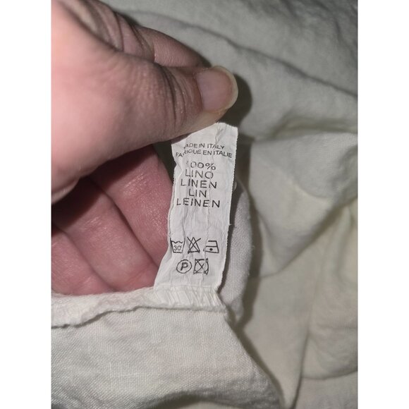 La Bass Germany White Linen Lagenlook Dress With Pockets Size 2 XL 1X - Picture 4 of 6